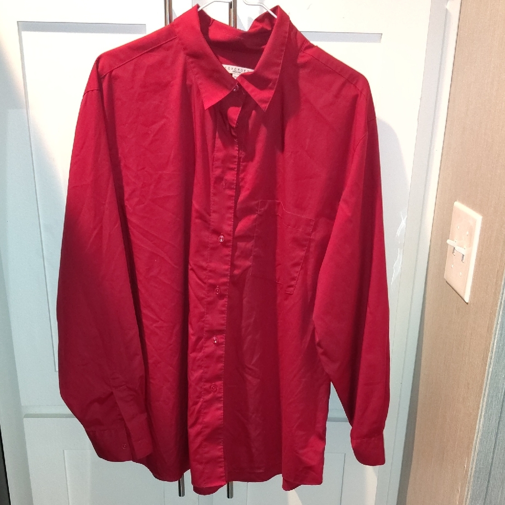 Foxcroft Men's Vibrant Red Dress Shirt